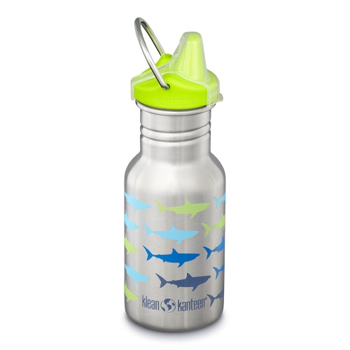 Klean Kanteen Kids Stainless Steel Sippy Water Bottle 355ml Sharks