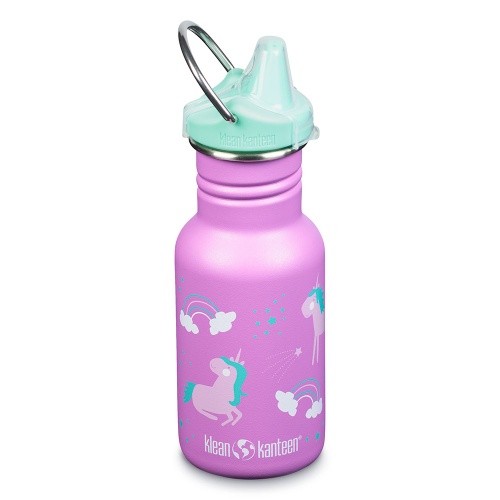 Klean Kanteen Kids Stainless Steel Sippy Water Bottle 355ml Unicorns