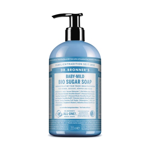 Dr Bronners 4 in 1 Sugar Soap for Hands Face Body & Hair - Baby Mild Unscented