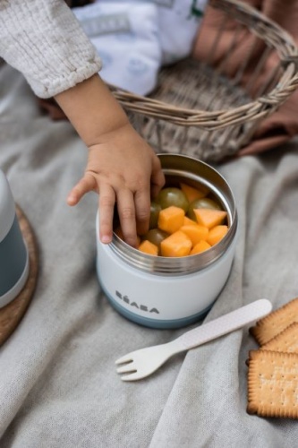 Beaba Insulated Food Pot - Perfect for Storing Warm or Cold Food 500ml Baltic Blue