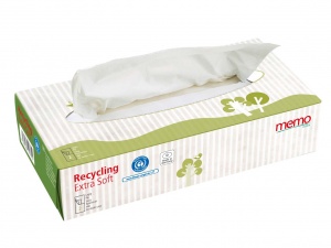 Memo Extra Soft 2 Ply Family Tissue Box - 100% Recycled Fibres 100 Sheets