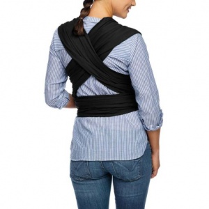 Moby Wrap Evolution Stretchy Baby Carrier from Newborn  - Black