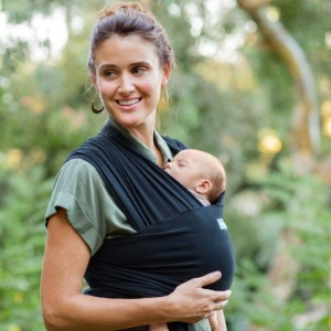 Moby Wrap Evolution Stretchy Baby Carrier from Newborn  - Black