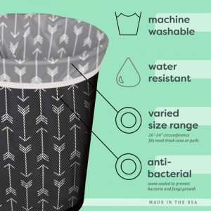 Planetwise Washable Waterproof Reusable Bin Bag - Black