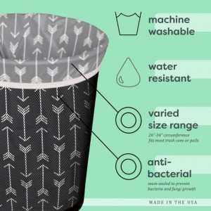Planetwise Washable Waterproof Reusable Small Bin Liner - Navy