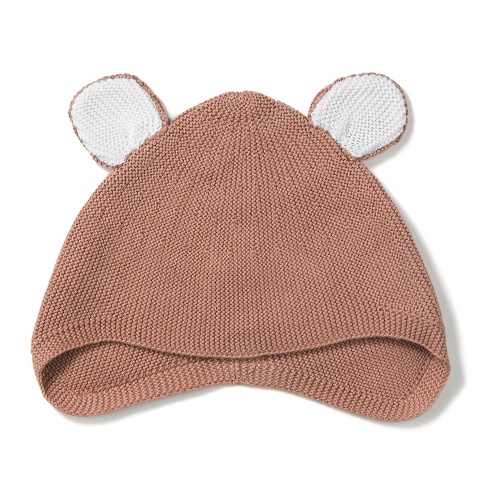 Kit & Kin Supersoft Organic Cotton Baby Hat With Bear Ears