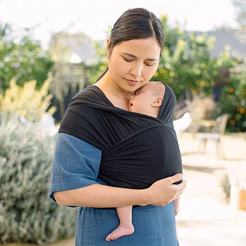 Ergobaby Aura Stretchy Baby Wrap for Newborn Cuddles - Black