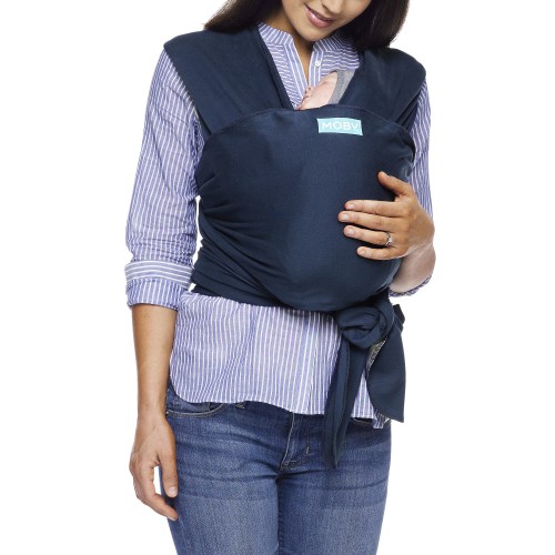 Moby Wrap Classic Stretchy Baby Carrier from Newborn  - Midnight Blue