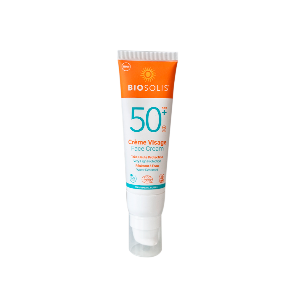 Biosolis Organic Face & Neck Sun Cream 100% Natural Filters SPF50