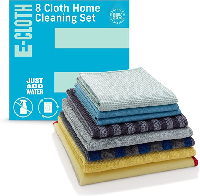 E Cloth Home Cleaning Set - Perfect Cleaning With Just Water - 8 Cloths
