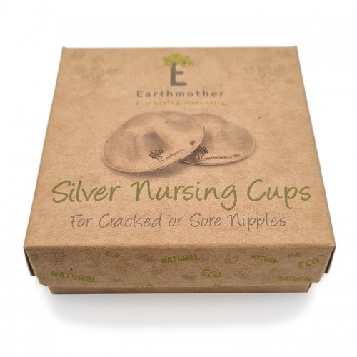 Earthmother Silver Nursing Cups for Breastfeeding  - Natural Healing for Cracked or Sore Nipples