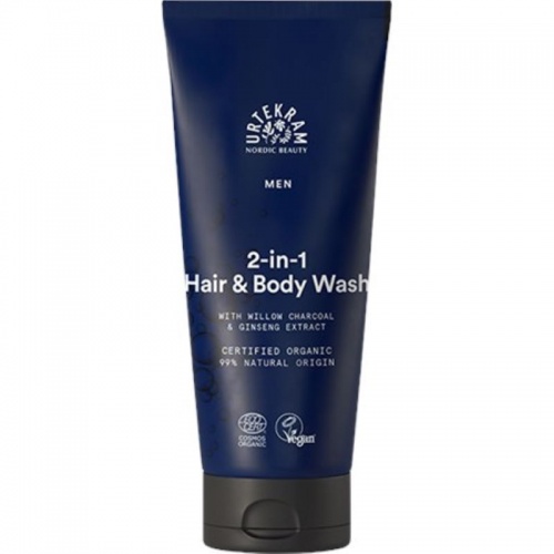 Urtekram Men's 2 in 1 Hair & Bodywash with Ginseng 99% Natural Origin