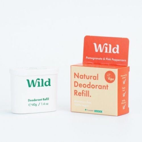 Wild Natural Aluminium Free Deodorant Refill  - Pomegranate & Pink Peppercorn