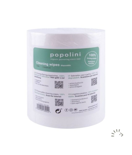 Popolini Disposable Cleaning Wipes - Use Wet or Dry - 120 Sheets