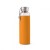 Black and Blum Glass Water Bottle with Steel Cap - Non Slip & Leakproof - 600ml - Orange