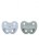 Hevea Natural Baby Soothers 2 Pack - Round Teat - Cottage Blue and Grey