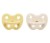 Hevea Natural Baby Soothers 2 Pack - Orthodontic Teat - Pale Butter and Milky White