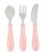 Beaba Stainless Steel Kids Cutlery Set with Safe Rounded Shape - Pale Pink