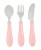 Beaba Stainless Steel Kids Cutlery Set with Safe Rounded Shape - Pale Pink