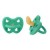 Hevea Natural Baby Soother 2 Pack Orthodontic Teat -Hygienic Seamless Design Pop of Green