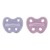 Hevea Natural Baby Soothers 2 Pack - Orthodontic Teat - Violet & Light Orchid