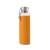 Black and Blum Glass Water Bottle with Steel Cap - Non Slip & Leakproof - 600ml - Orange