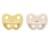 Hevea Natural Baby Soothers 2 Pack - Orthodontic Teat - Pale Butter and Milky White