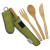 To Go Ware Classic Bamboo Reusable Cutlery Set with Recycled Plastic Case Avocado