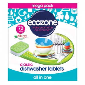 Ecozone All in One Dishwasher Tablets - Cleans Naturally, No Plastic 72s