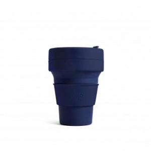 Stojo Reusable Coffee Cup - Collapses Down to Fit in Your Pocket or Bag - Denim