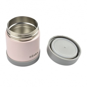 Beaba Insulated Food Pot - Perfect for Storing Warm or Cold Food - Dark Mist/Light Pink 300ml