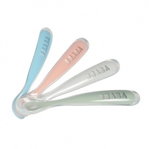 Beaba First Stage Ergonomic Spoons with Ultra Soft Silicone Tips 4 Pack