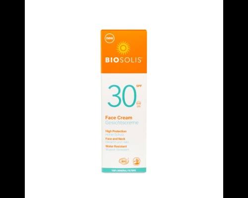 Biosolis Organic Face & Neck Sun Cream 100% Natural Filters SPF30