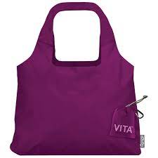 Chicobag Large Reusable Shoulder Shopping Bag with Pouch for Handy Storage - Boysenberry