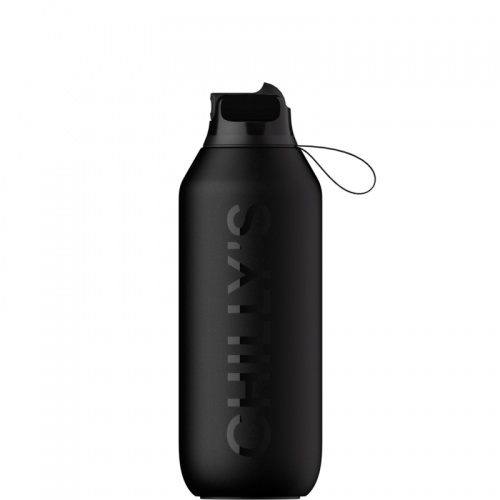 Chilly's Reusable Insulated Water Bottle Series 2 Sport Flip Lid 500ml Abyss Black