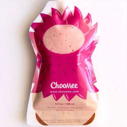 Choo Me Reusable 5oz Food Pouches - Easy Hold, Easy Refill, Zip Lock & Leakproof 4 Pack