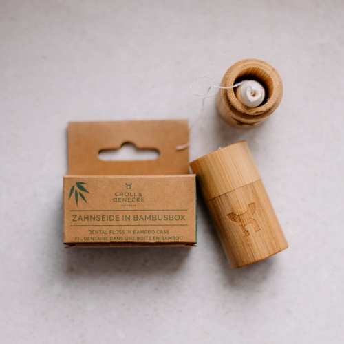 Croll and Denecke Dental Floss in Bamboo Container