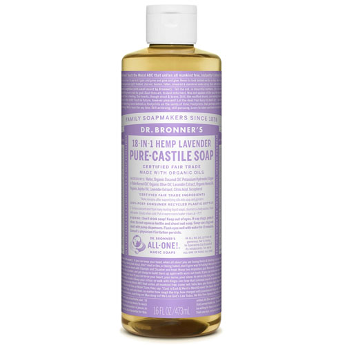 Dr Bronners Castile Liquid Soap - For Sensitive Skin & For Your Home - Lavender 472ml