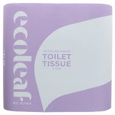 Ecoleaf Recycled Paper Toilet Tissue 27 Rolls Bulk Buy with 100% Compostable Packaging