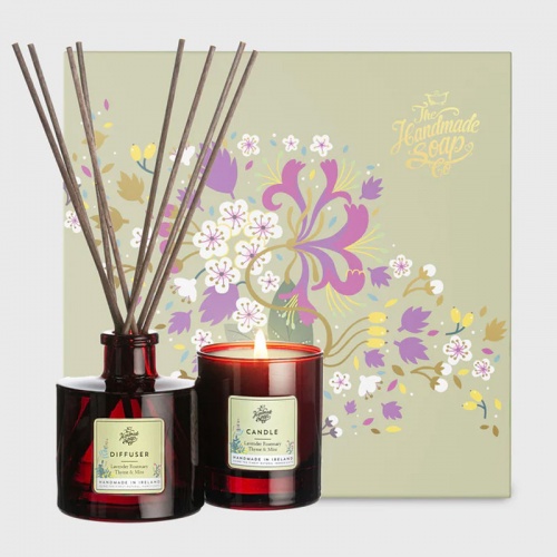 The Handmade Soap Company Candle and Diffuser Gift Set - Lavender, Rosemary, Thyme & Mint