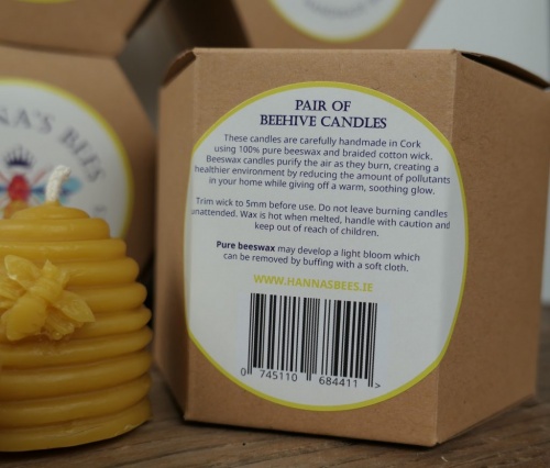Hanna's Beeswax Beehive Candles Gift Set - Purifies the Air and Warm Soothing Glow