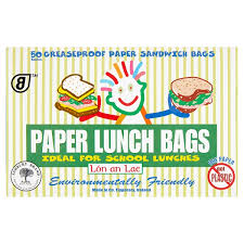 The Paper Lunch Bag Co 50 Greaseproof Paper Lunch Bags