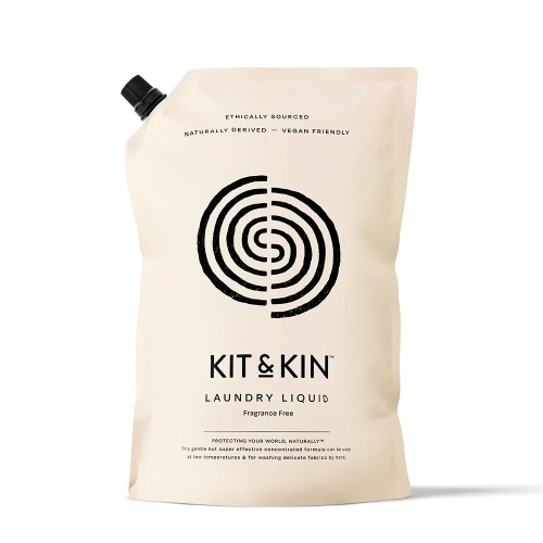 Kit & Kin Laundry Liquid - 1 Litre Pouch - 25 Washes - Fragrance Free