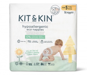 Kit & Kin High Performance Eco Friendly Nappies Size 5 - 11kg+/24lbs+ (28 nappies)