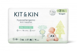 Kit & Kin High Performance Eco Friendly Nappies Size 2 - 4-8kg/9-18lbs (40 nappies)