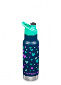 Klean Kanteen Kids Insulated Classic Stainless Steel Bottle 355ml Navy Hearts