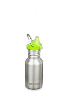 Klean Kanteen Kids Stainless Steel Sippy Water Bottle 355ml Brushed Steel