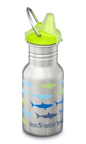 Klean Kanteen Kids Stainless Steel Sippy Water Bottle 355ml Sharks