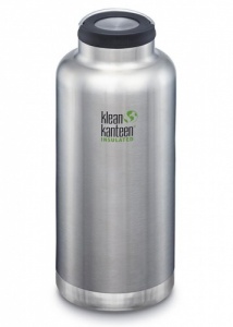 Klean Kanteen Insulated TK Wide - Perfect for Coffee or Cold Drinks On The Go 1900ml/64oz Brushed Stainless Steel