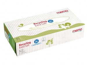 Memo Extra Soft 2 Ply Family Tissue Box - 100% Recycled Fibres 100 Sheets